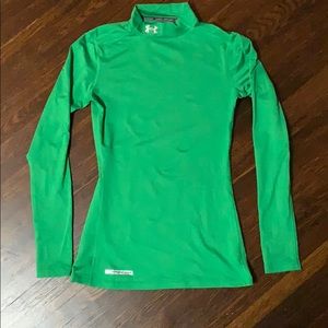 🐶😻Under Armour Fitted Coldgear Green L/S Shirt